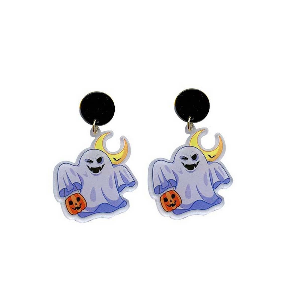 FUNNY HORROR SKULL GHOST EARRINGS