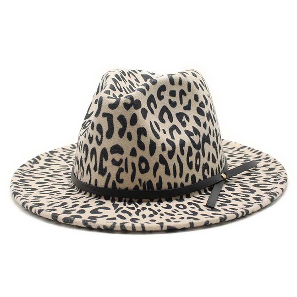 LEOPARD PRINT HAT JAZZ HAT WOOLEN HAT WIDE BRIM HAT_CWAH2571