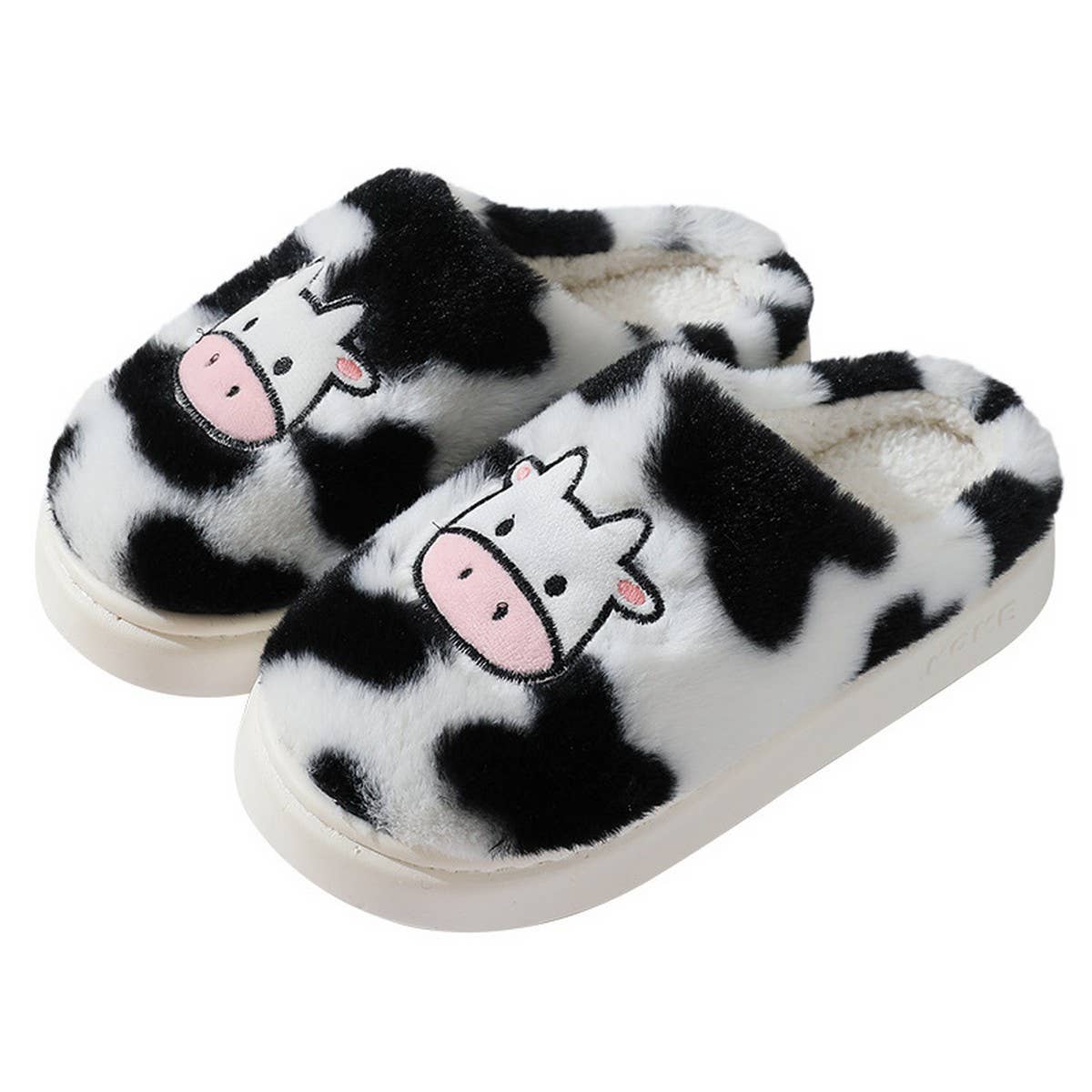 CUTE CARTOON COW STYLE WINTER COTTON SLIPPERS