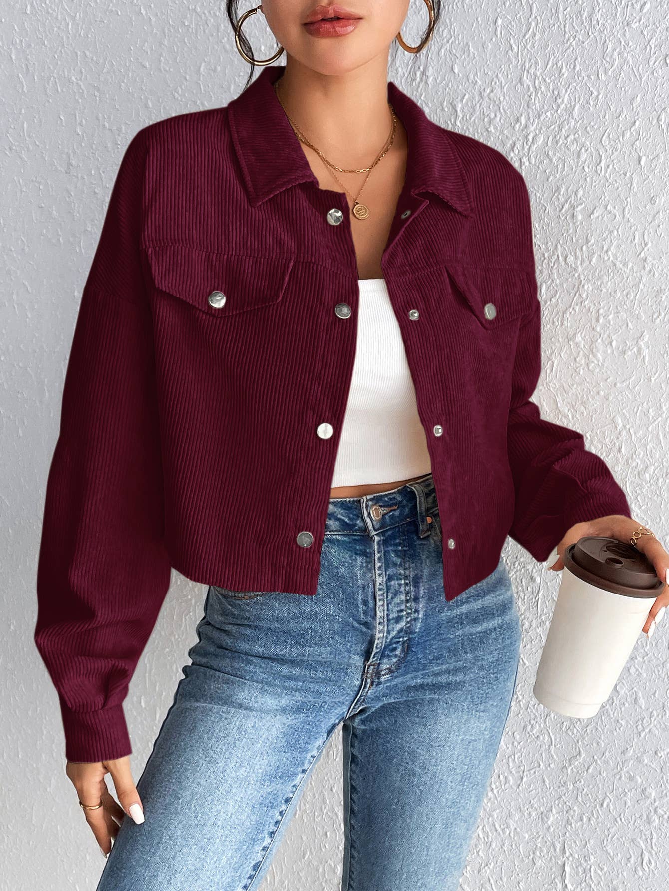 Lapel single-breasted American-style casual coat