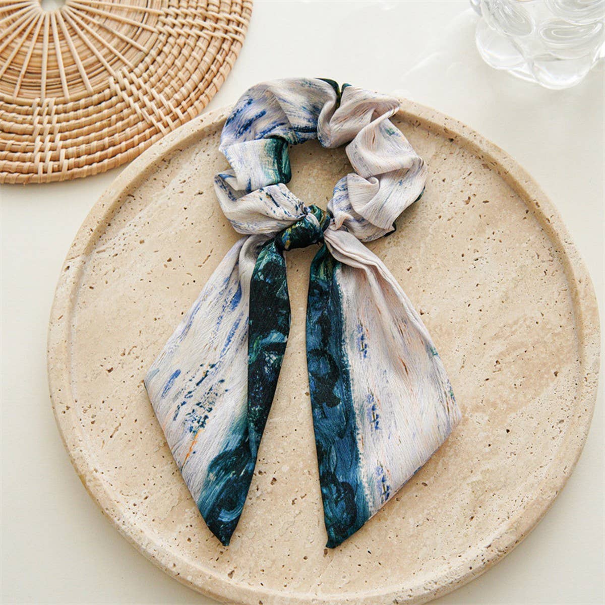 OIL PAINTING BOW PONYTAIL HAIRBAND HAIRACCESSORIES_CWAHA4164