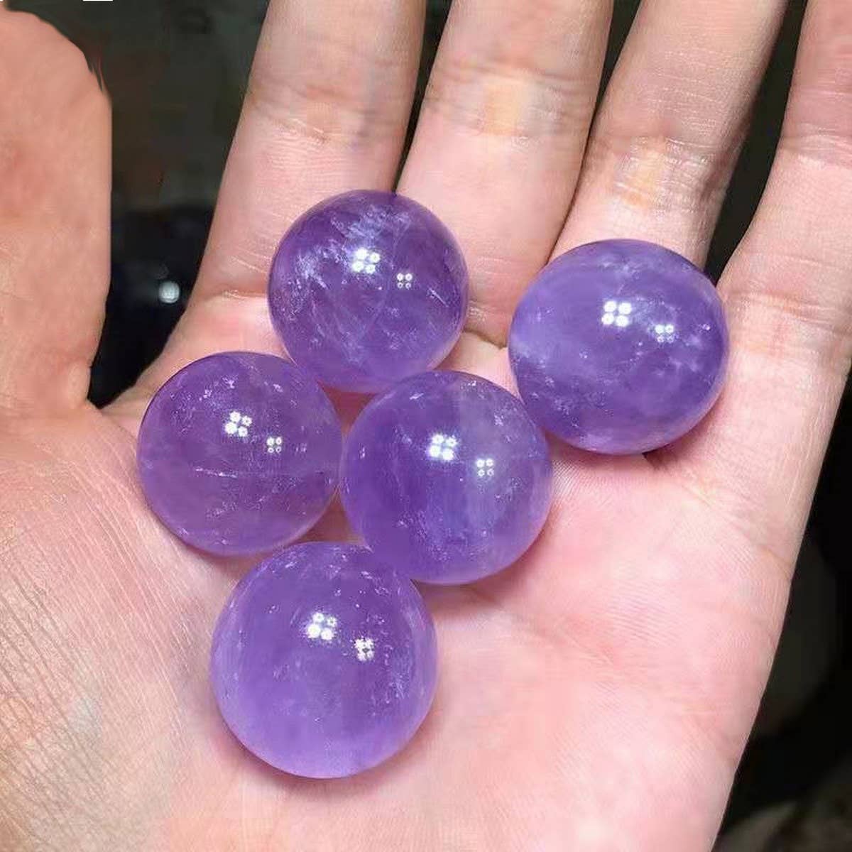 Natural Amethyst Crystal Ball Display