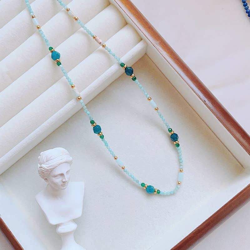 Baroque pearl natural stone necklace