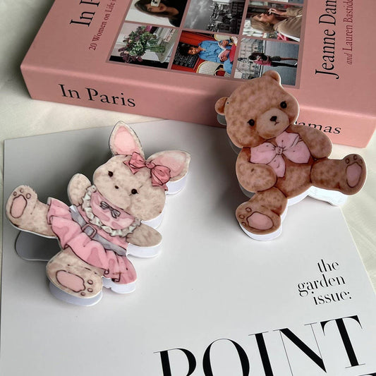 Pink Bear Claw Clip Cute Acrylic Hair Accessory_CWAHA6017