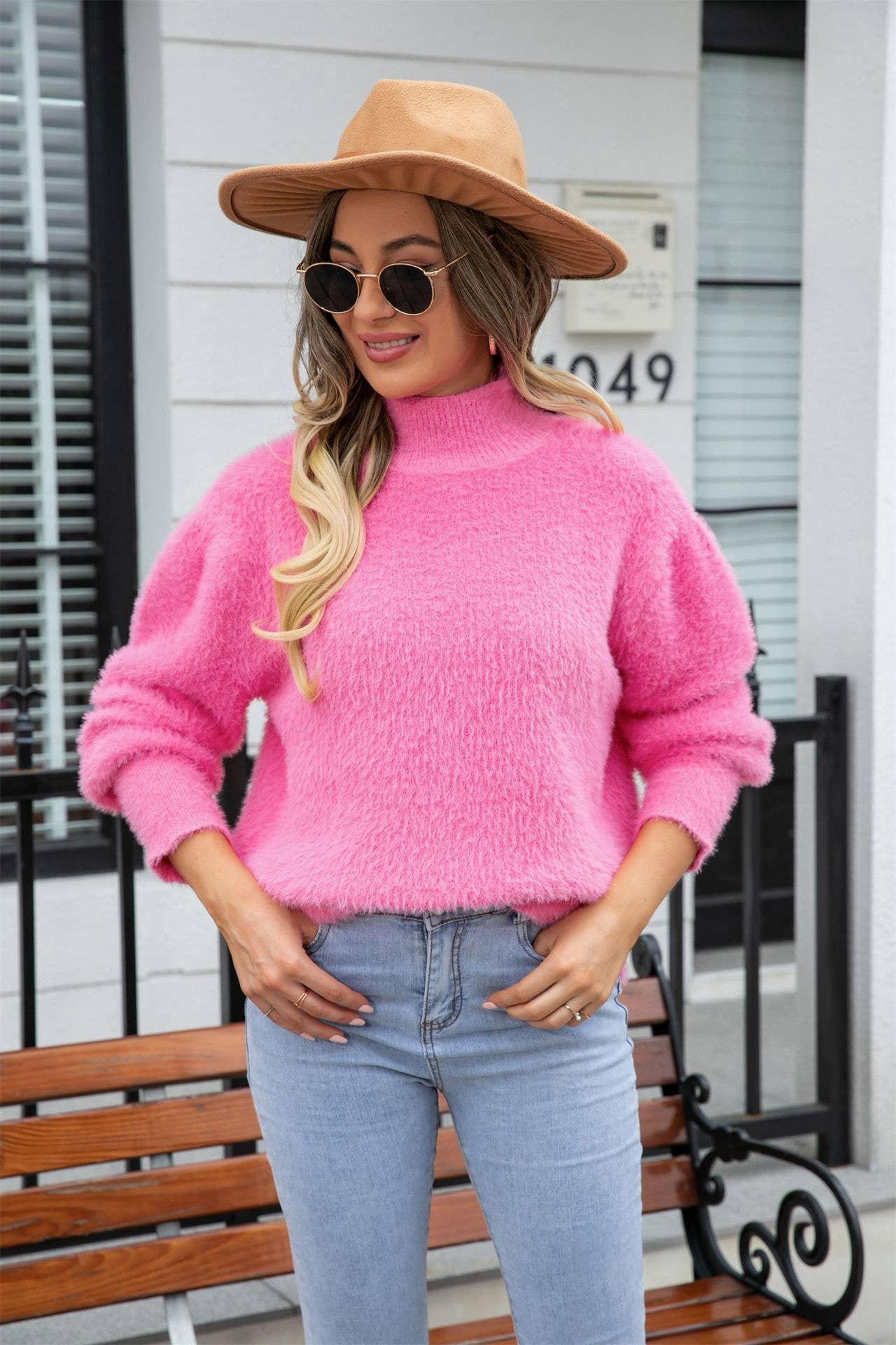 CWOSWL1036_Turtle Neck Long Sleeve Pullover Sweater