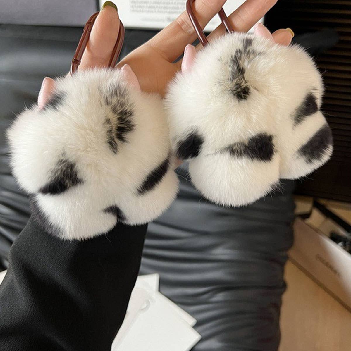 CUTE CALF CAR KEYCHAIN BAG PLUSH PENDANT GIFT