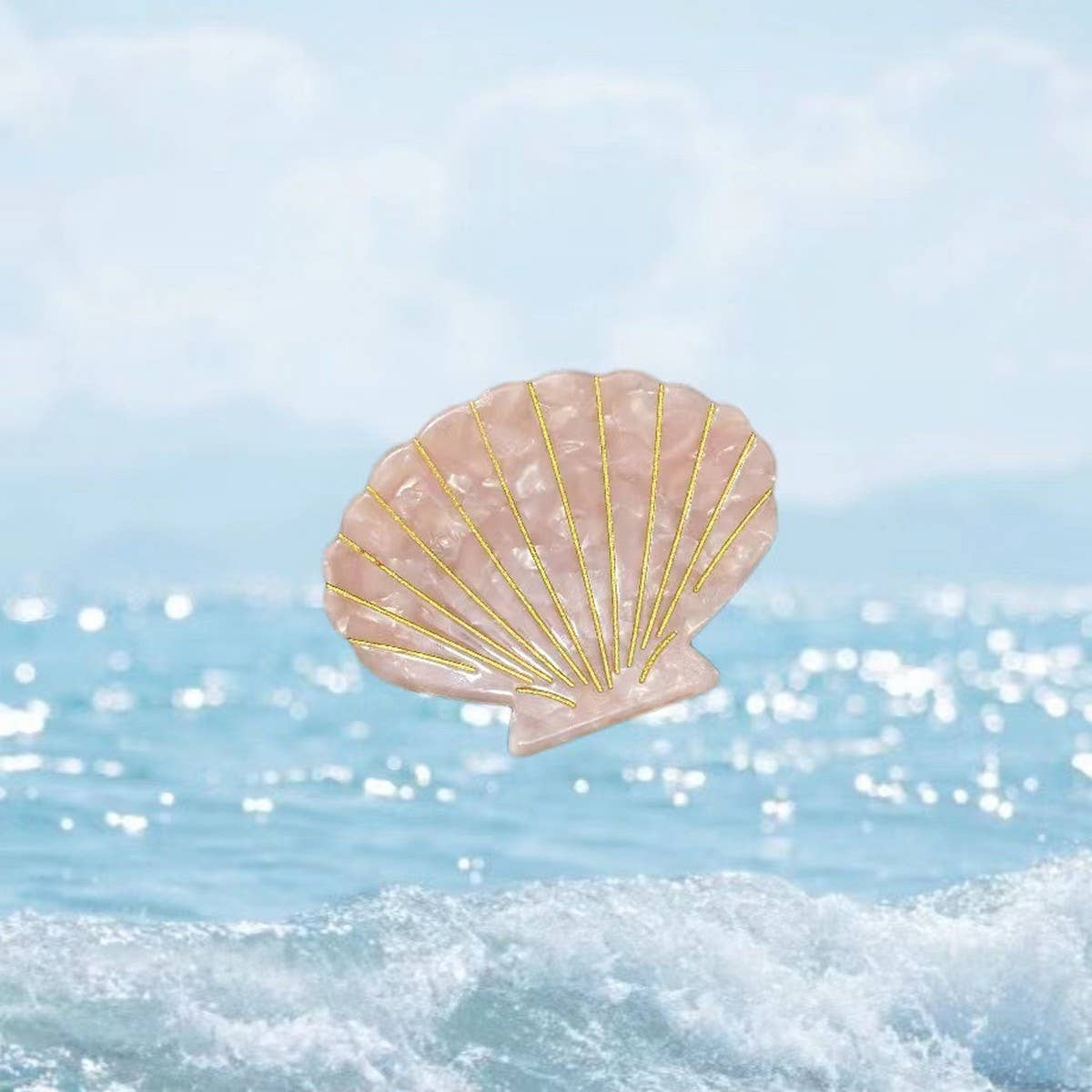 OCEAN WHALE SHELL FISH SEASHELL HAIR CLAW CLIPS_CWAHA0550