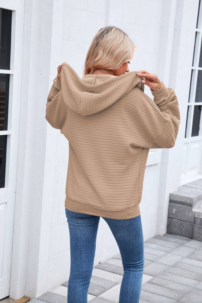 CWOHOL00660_SOLID COLOR ZIP-UP HOODED SWEATSHIRT JACKET