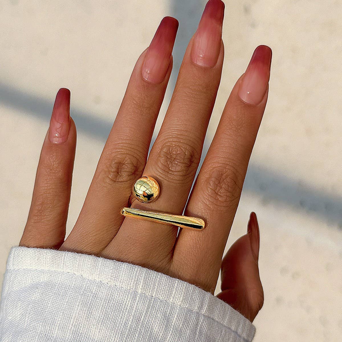 SIMPLE ASYMMETRICAL STATEMENT FRENCH RING