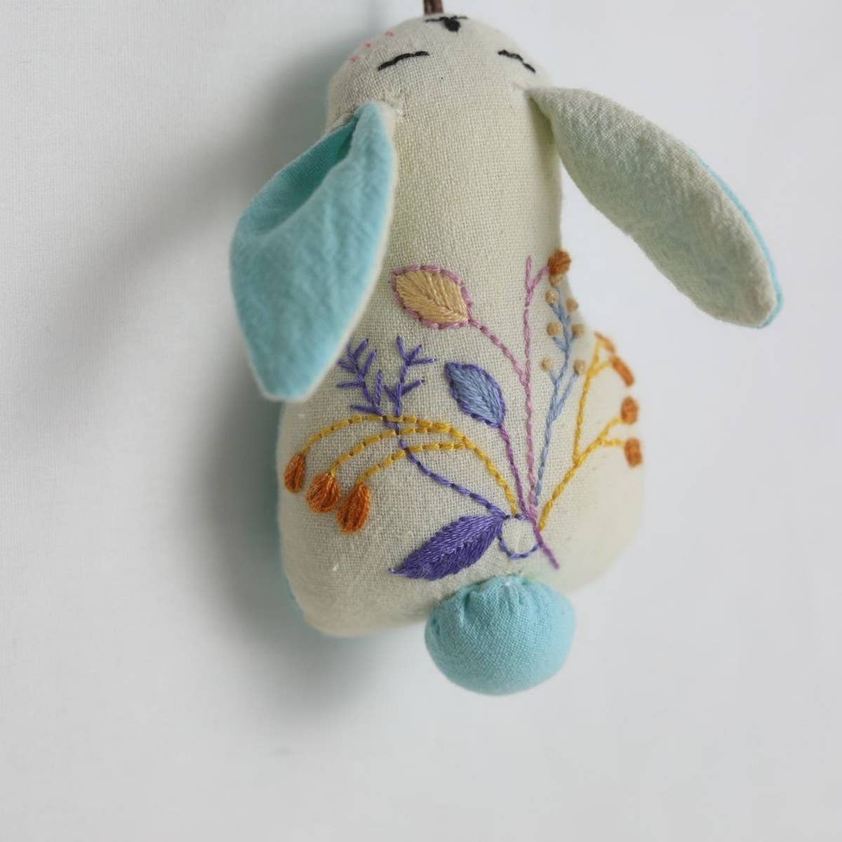 Hand-Embroidered Flower Fruit Bunny Plush Charm