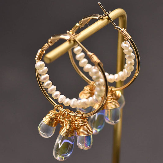 LUXURY VINTAGE NATURAL FRESHWATER PEARL EARRINGS