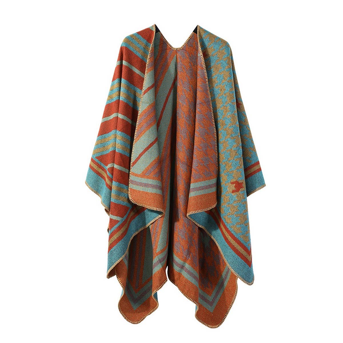 STRIPED SHAWL WARM CASHMERE ALL-MATCH CAPE_CWASC2251