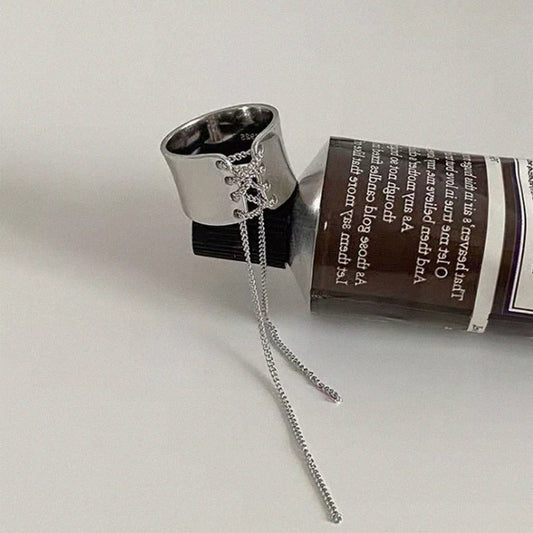 Metal chain tassel strap small waist opening ring