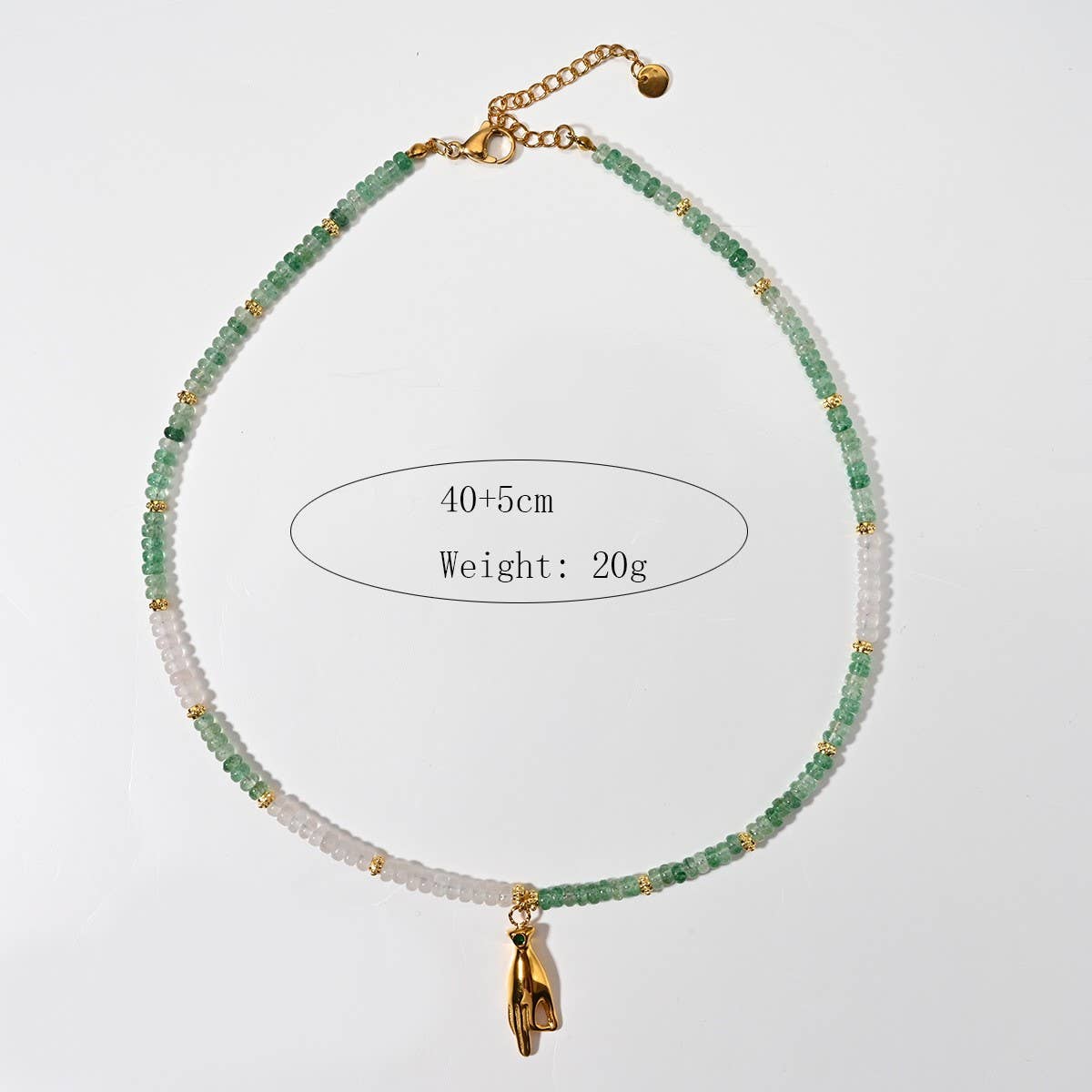 Elegant Handmade Stone Necklace with Steel Pendant