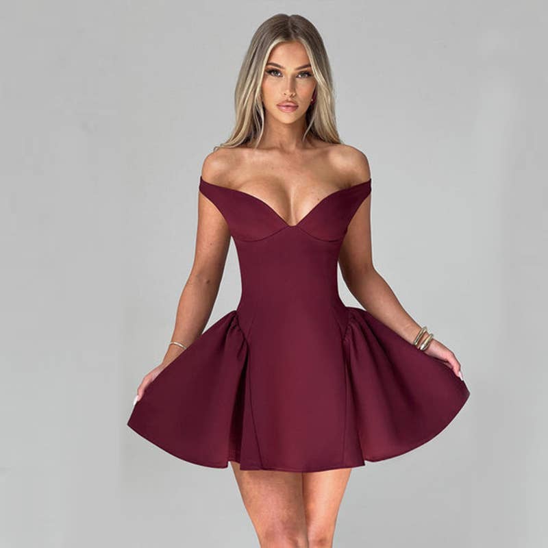 Sexy V-neck low-cut backless bodycon dress