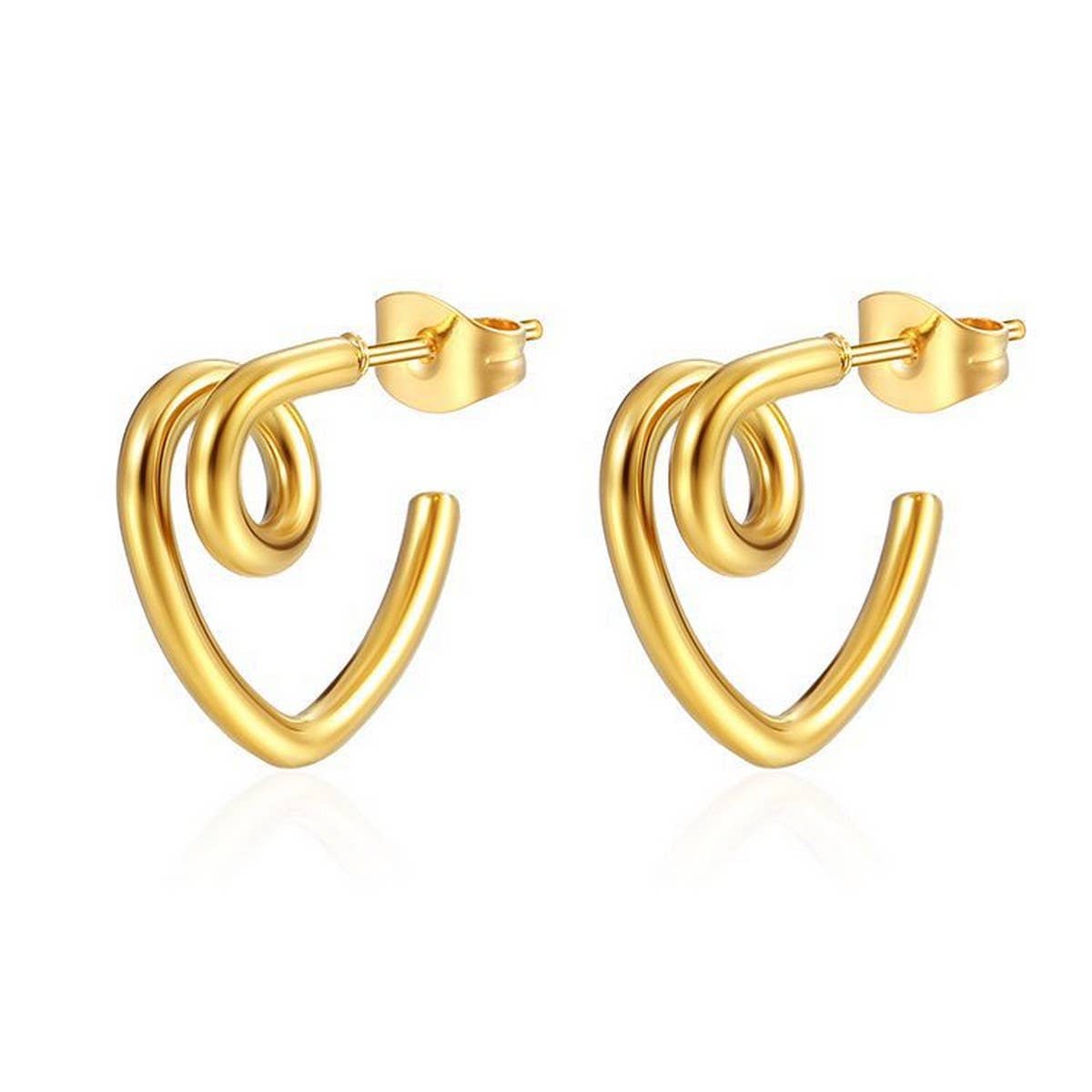 18K GOLD LOVE  HEART EARRINGS FOR WOMEN_CWAJE0555