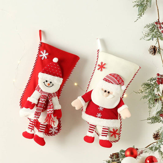 Large Santa & Snowman Stocking Gift Bag_CWAJE05374