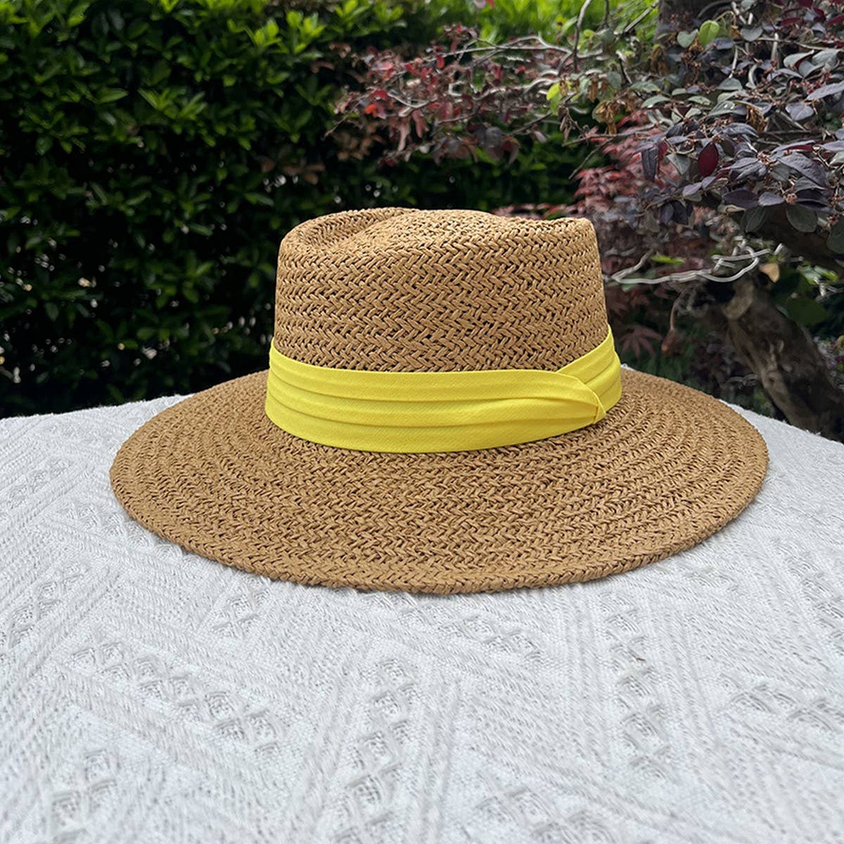 BEACH VACATION SUN FEDORA STRAW HATS FOR WOMEN_CWAH1151