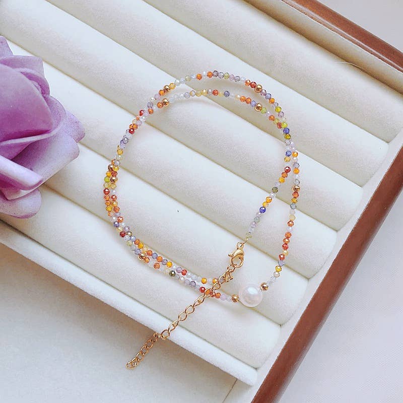 Baroque pearl natural stone necklace