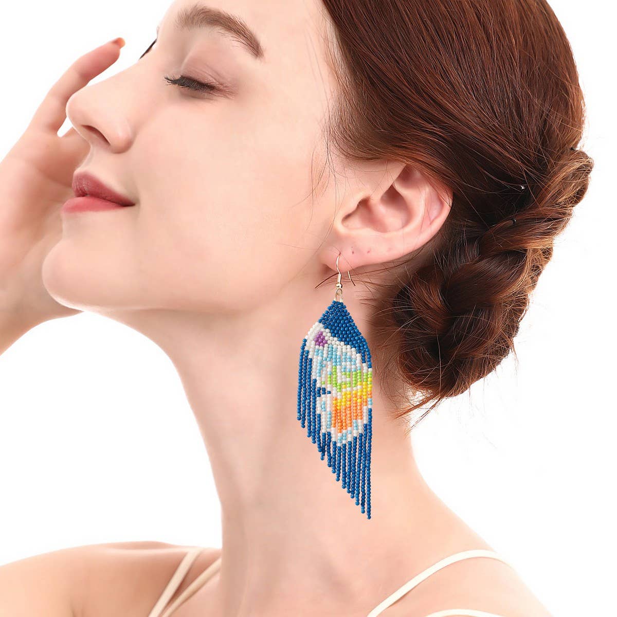 TRENDY EXQUISITE WATERFALL TASSEL BUTTERFLY EARRINGS_CWAJE16