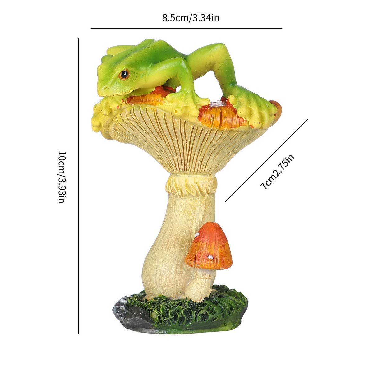 Resin Frog and Mushroom Garden Decor_CWAJE5292
