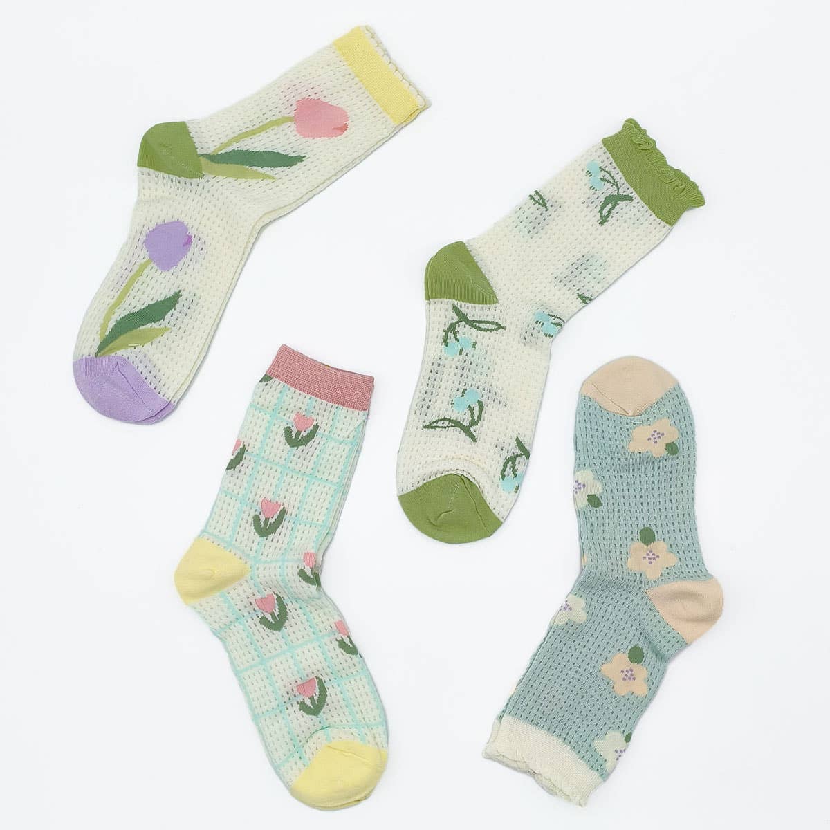 WOMEN THIN CUTE THREE-DIMENSIONAL FLOWER SOCKS