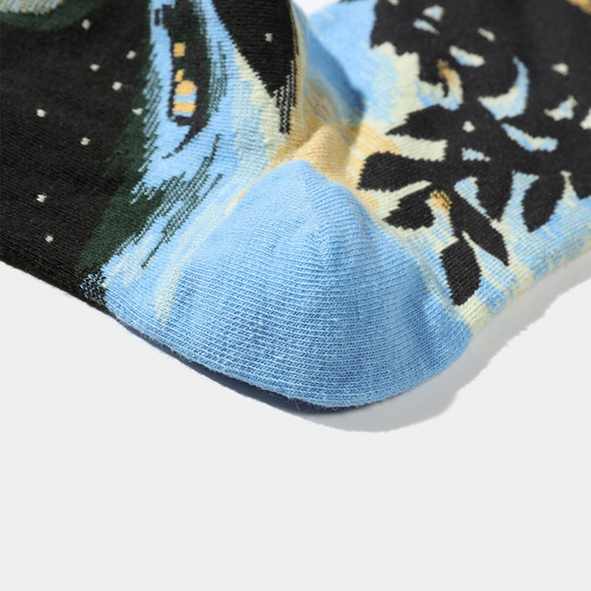 PLANT FLOWER PATTERN STREET SKATEBOARD SOCKS_CWMS0169