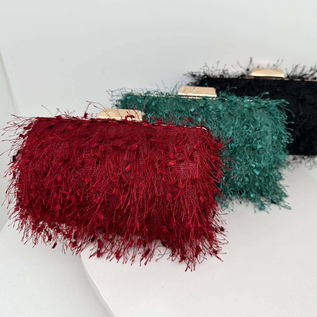 WOMEN FASHION CHAIN TASEEL SHOULDER BAG CLUTCH BAG_CWAB0599