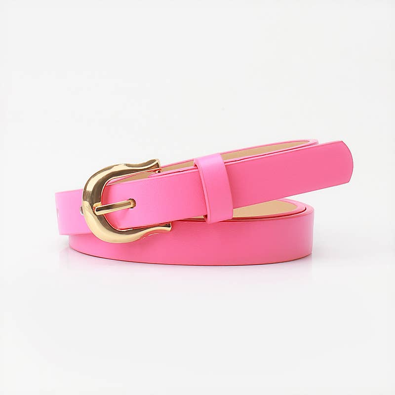 Versatile pink-button flat belt for commuting