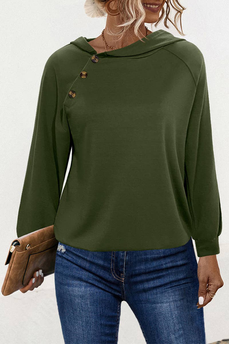 HOODIE WITH LONG SLEEVES AND BUCKLES