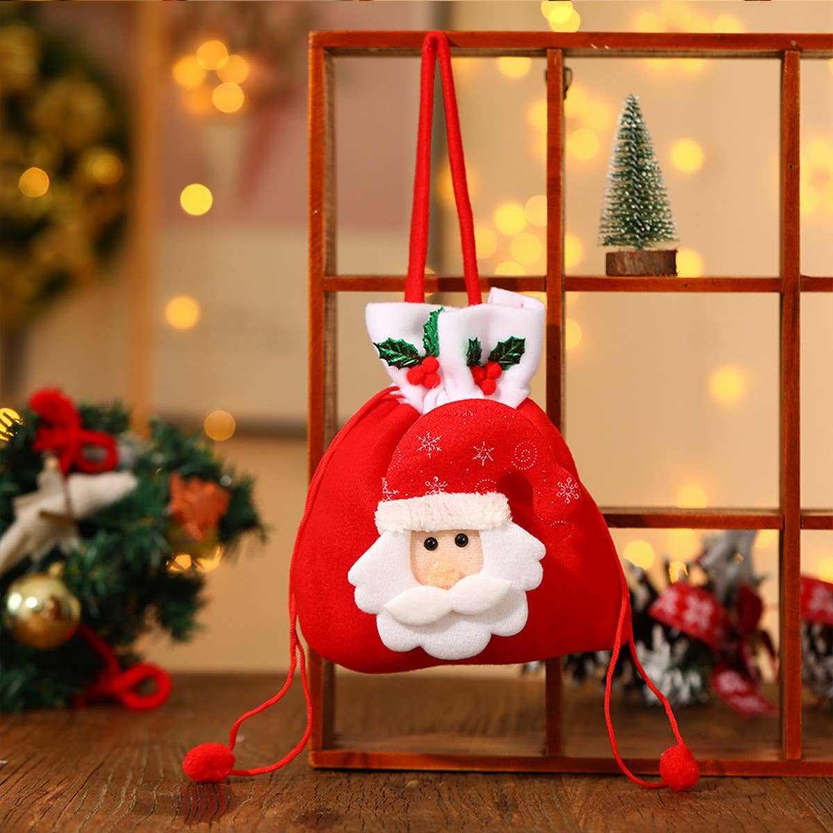 CHRISTMAS BRUSHED CLOTH CANDY TOTE BAG GIFT BAG