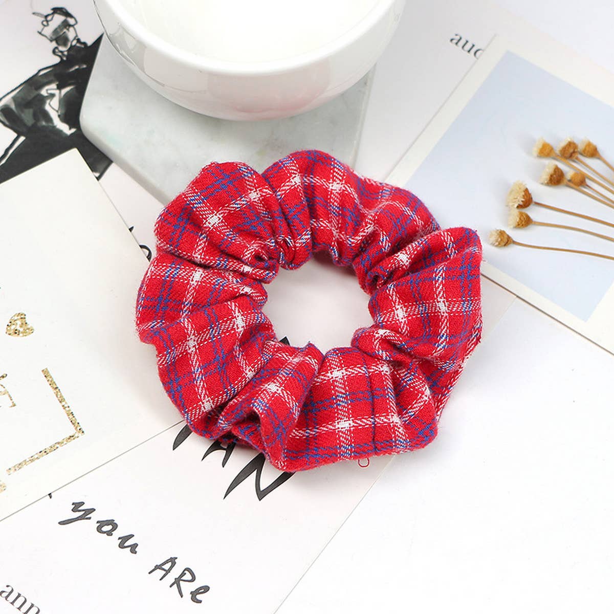 SIMPLE NEW PLAID HAIR TIE_CWAHA1066