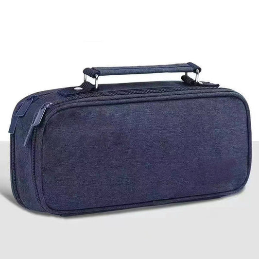 SIMPLE DOUBLE ZIPPER DOUBLE LAYER PENCIL POUCH_CWAB2812