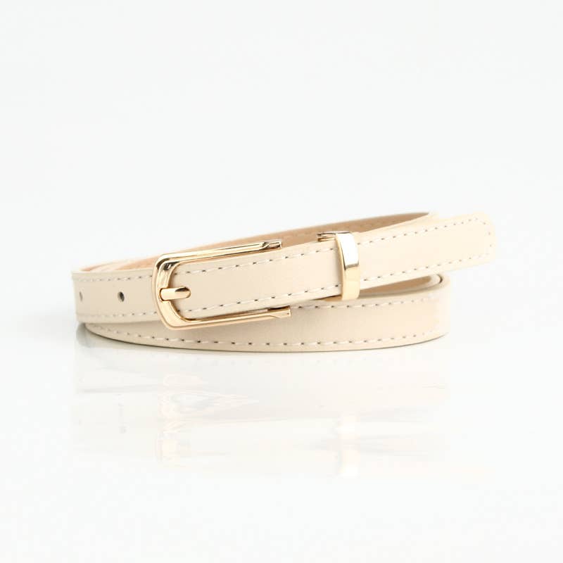Multi-color alloy pin buckle thin waist belt