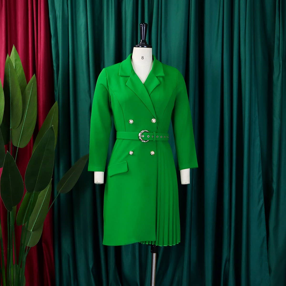 HIGH WAIST FASHIONABLE WAIST MID-LENGTH SUIT DRESS