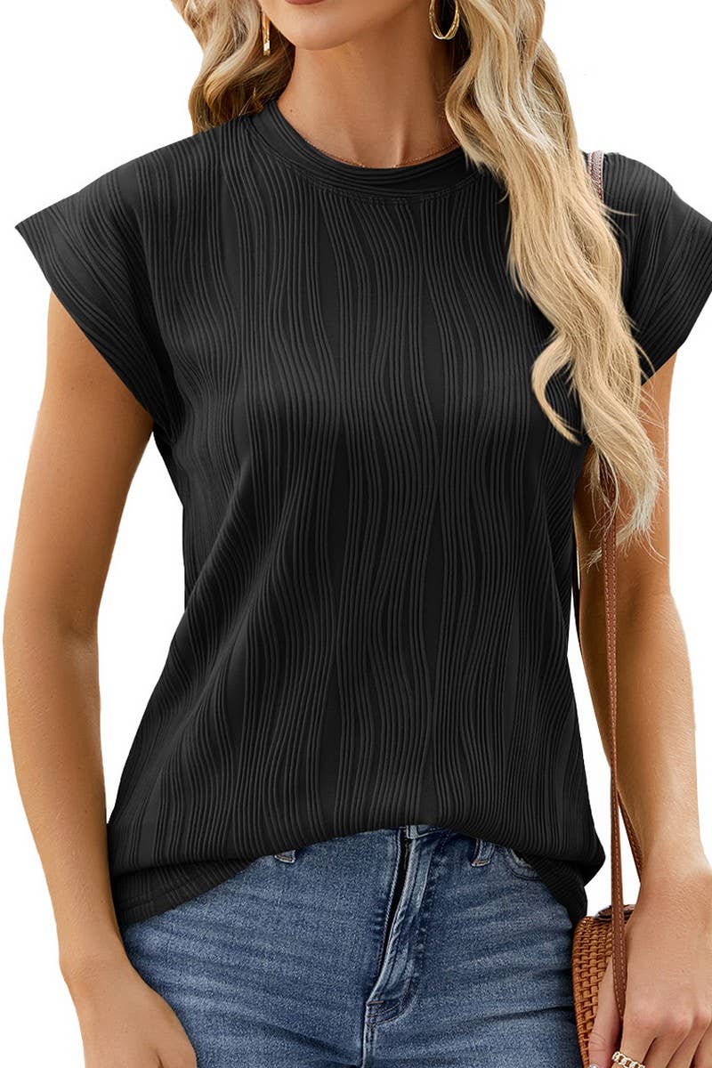 ROUND NECK SOLID COLOR LOOSE CASUAL T SHIRT_CWTSTS0186