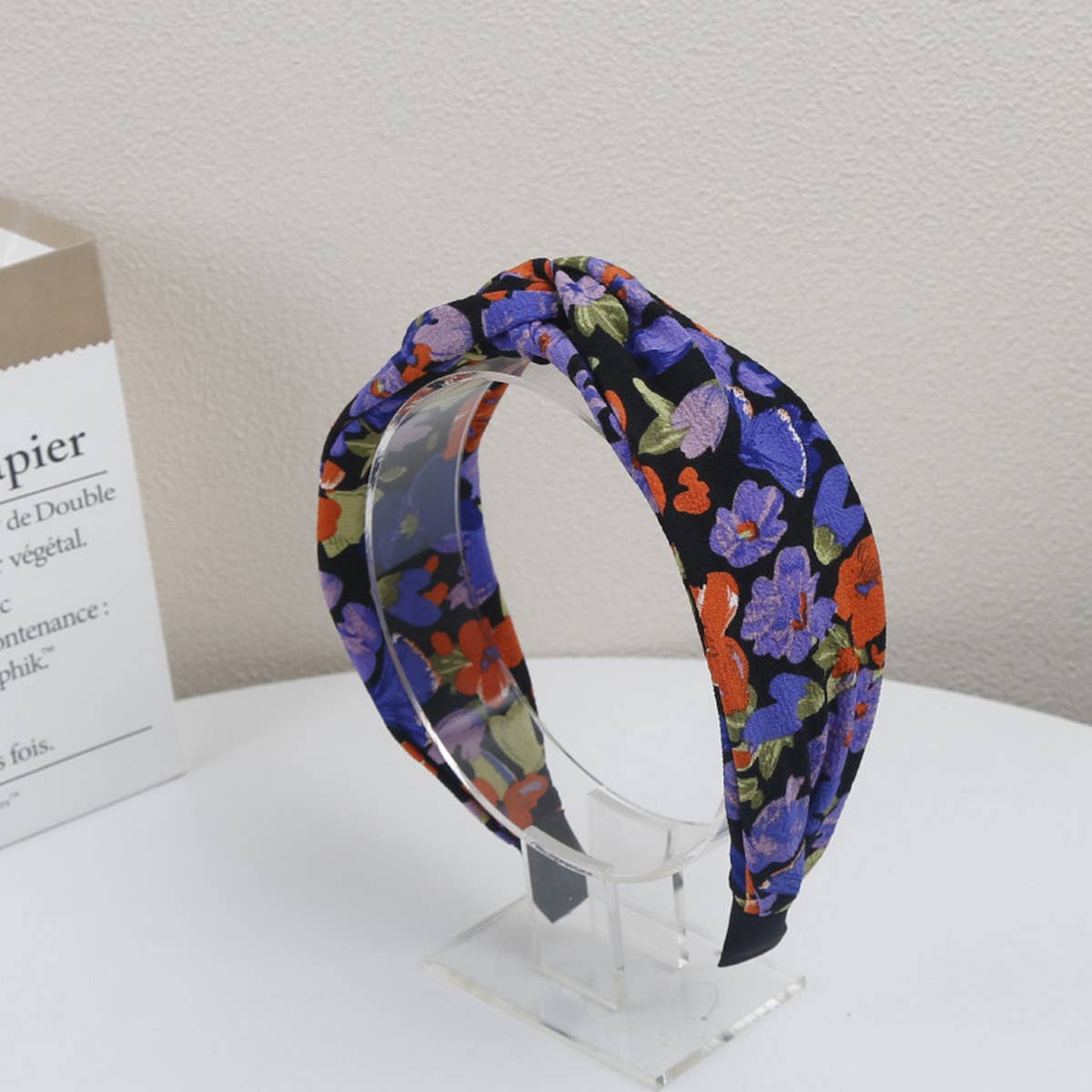 RETRO WIDE-BRIMMED PRINTED CROSS HEADBAND_CWAHA1717