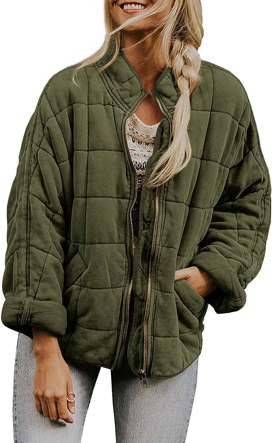 SOLID COLOR STAND-UP COLLAR LOOSE POCKETS JACKET