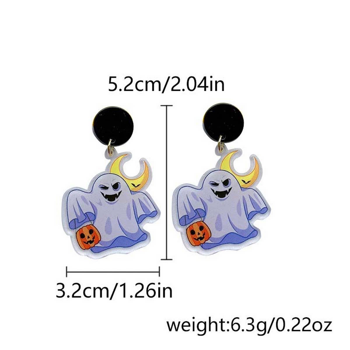 FUNNY HORROR SKULL GHOST EARRINGS