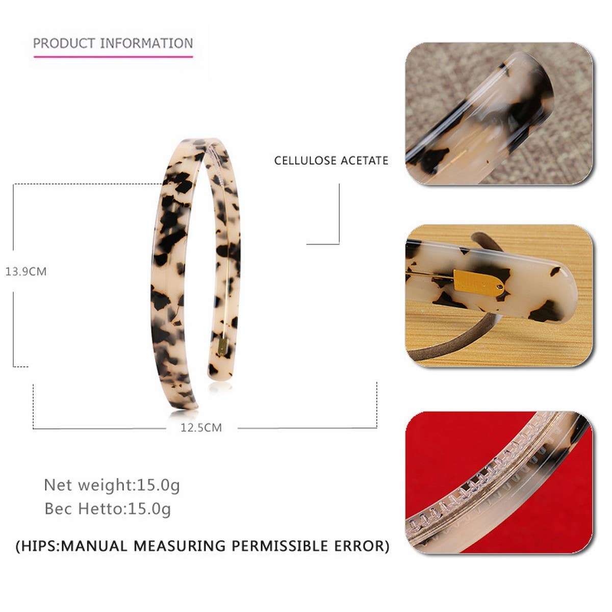 SIMPLE 1.5CM WIDE ACETATE HEADBAND HAIRACCESSORIES