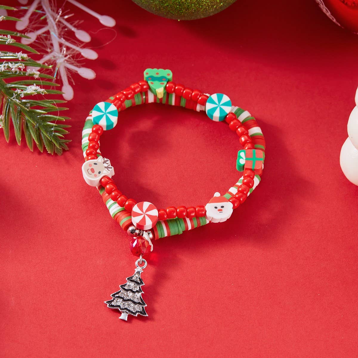 CWAJE2520_CHRISTMAS RICE BEAD SNOWFLAKE BRACELET