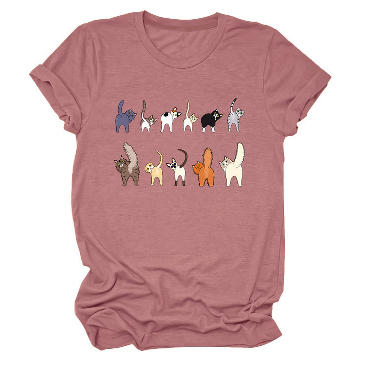 Cute Cat Graphic Tee ? 11 Cats Turn Around