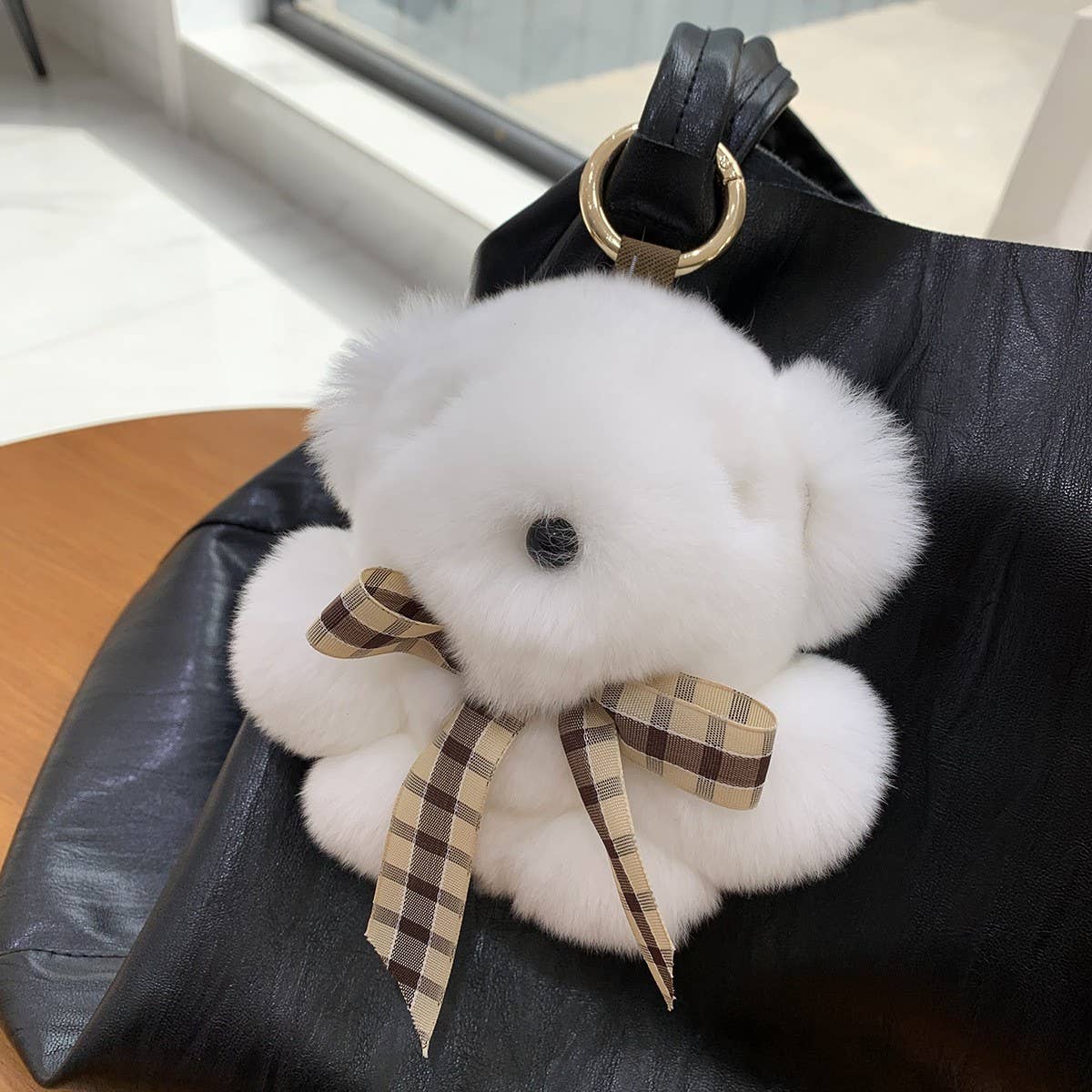 CUTE BEAR DOLL FUR BAG PENDANT CAR KEYCHAIN