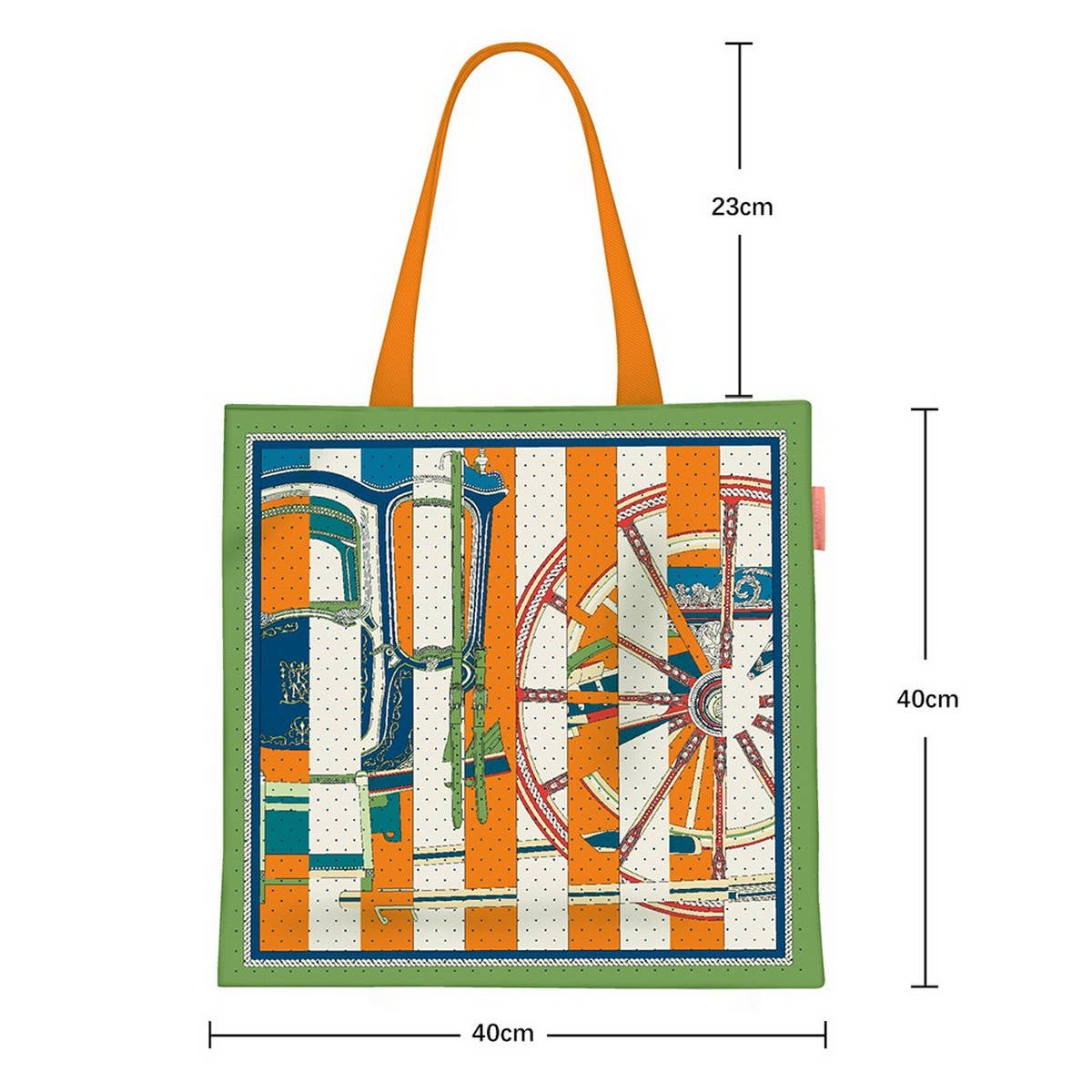 Colorblock Carriage Canvas Tote for Women_CWAB5130