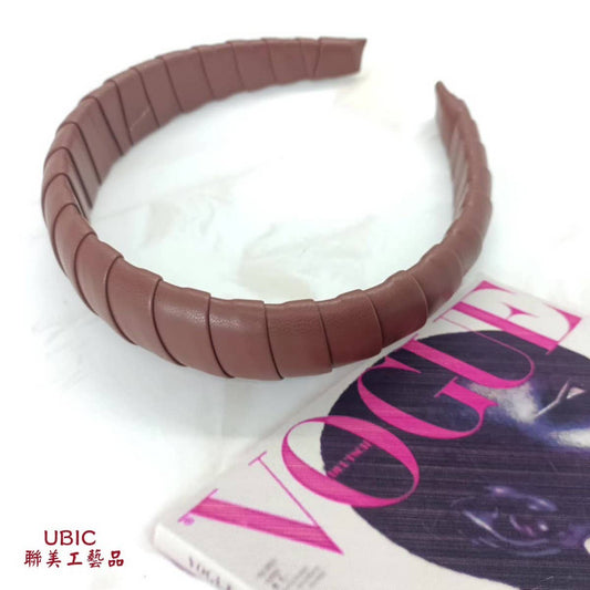 Handcrafted PU Leather Padded High Crown Headband