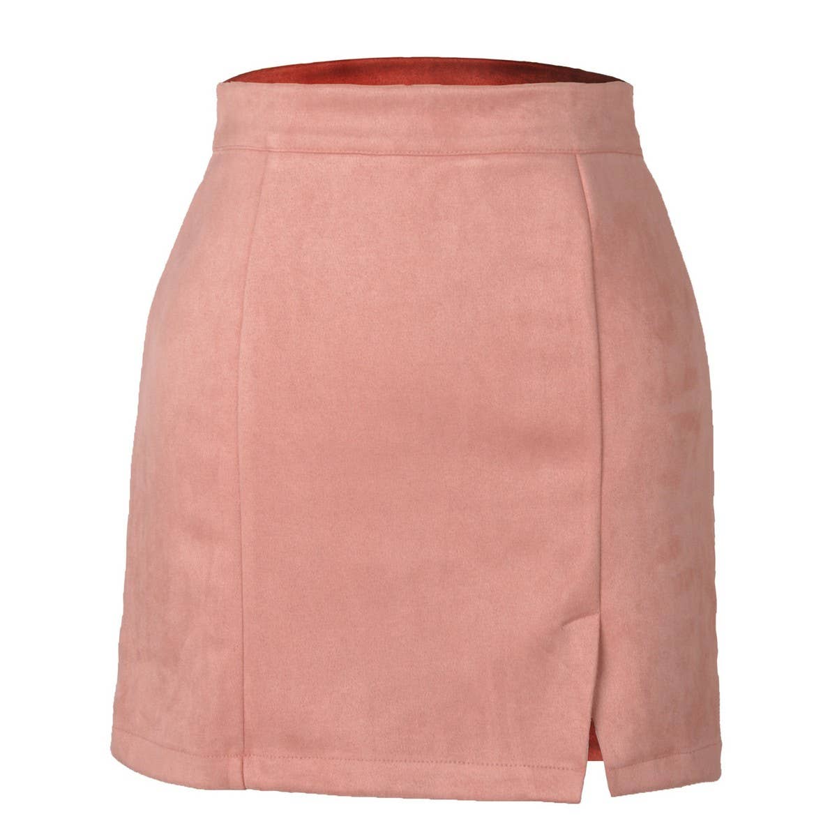 SUEDE HIP-HUGGING MINISKIRT HIGH WAIST ZIPPER SKIRT_CWAB4796