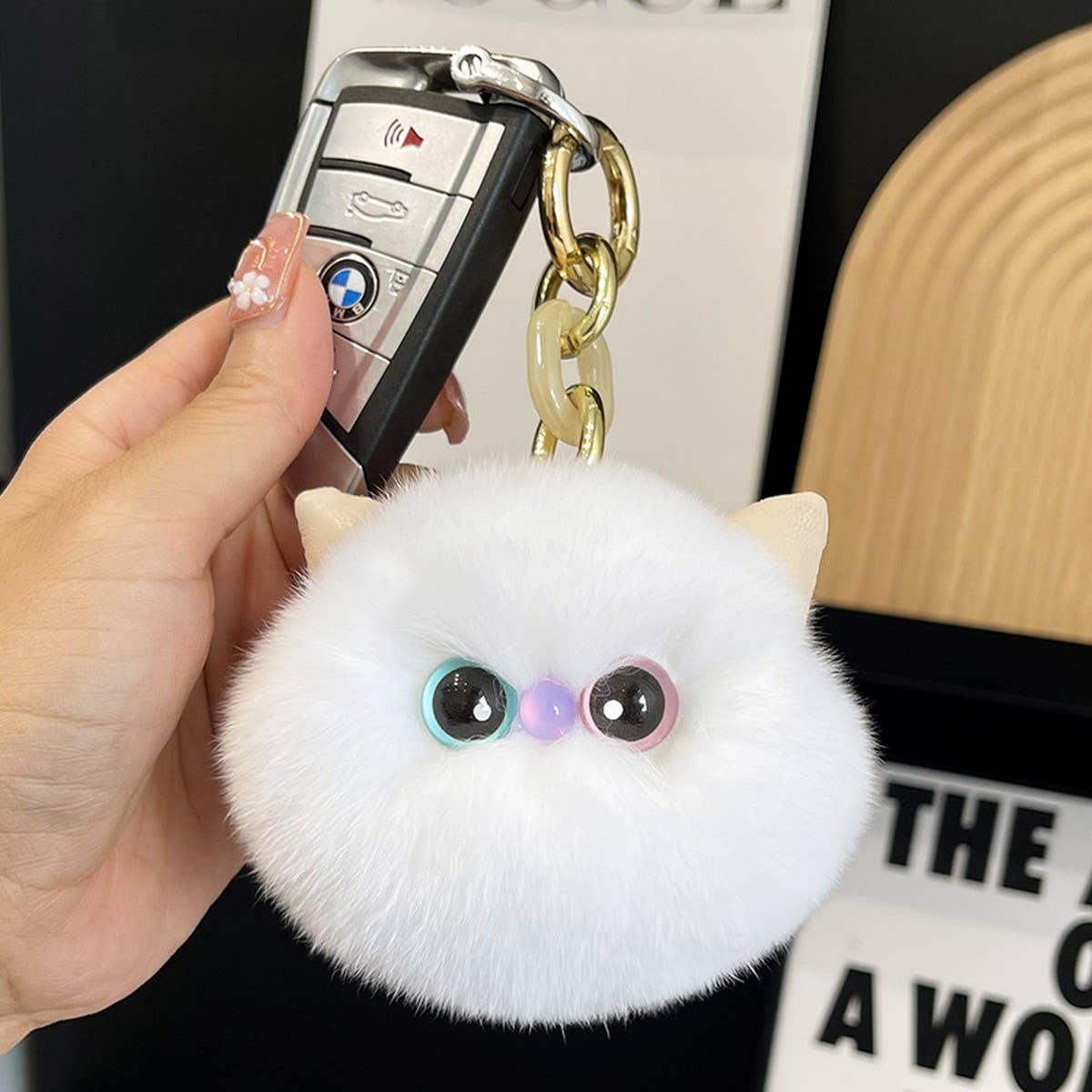 CUTE PLUSH KITTEN CAR KEYCHAIN PENDANT GIFT