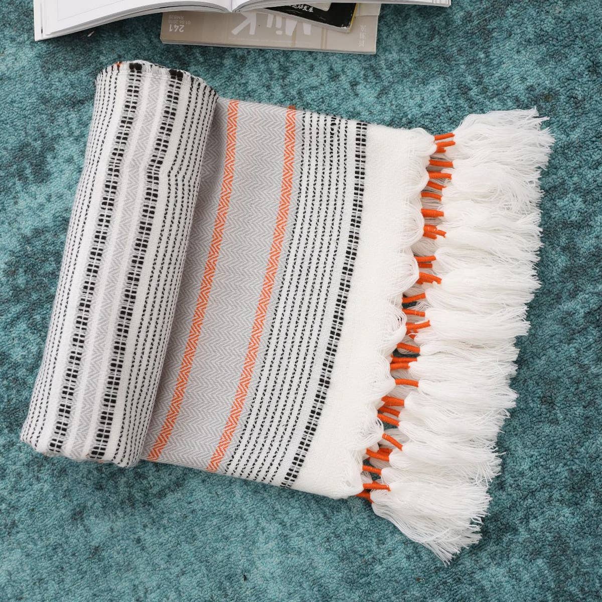 TASSEL CASUAL STRIPED TABLECLOTH