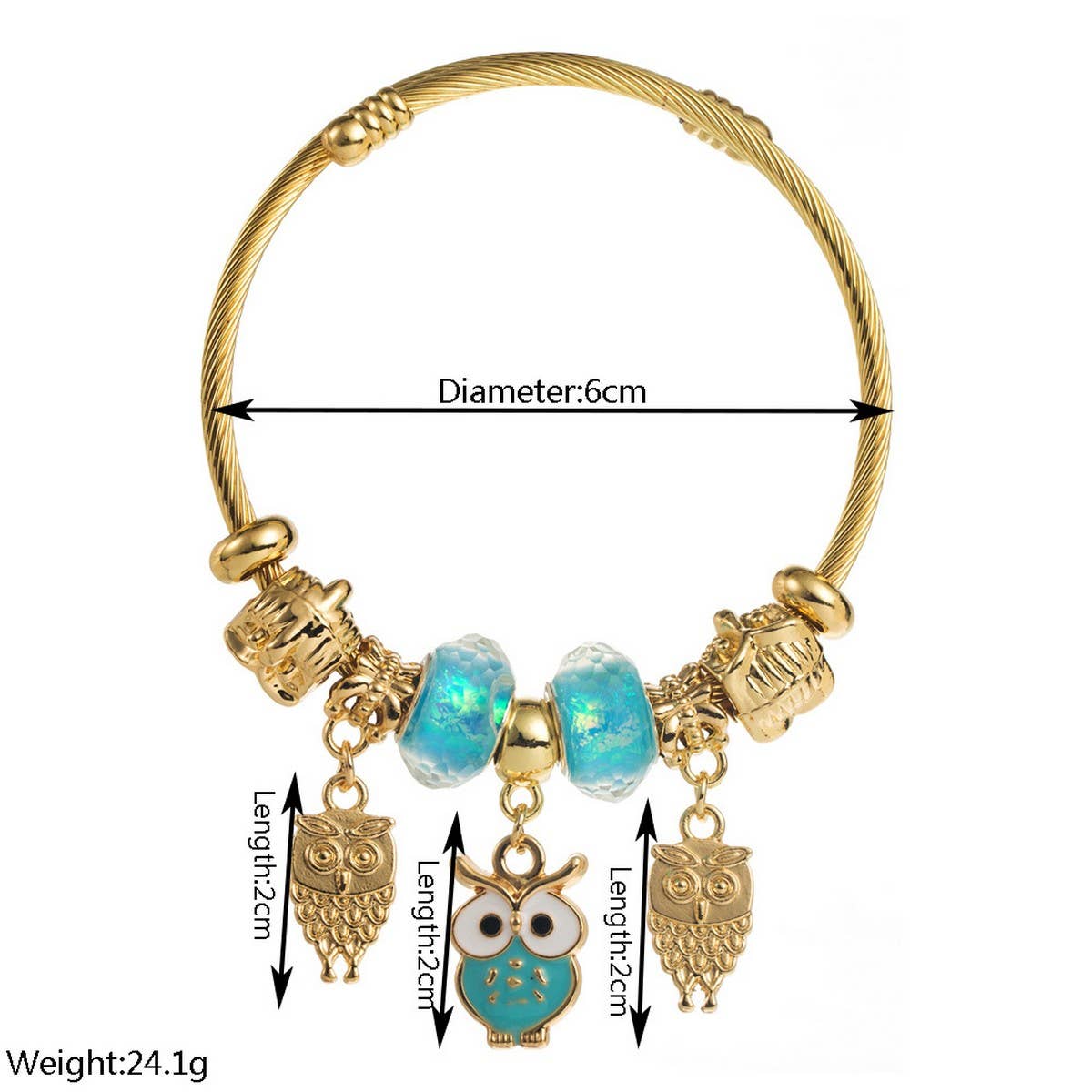 Adjustable Owl & Butterfly Charm Couple Bracelet_CWMM8482