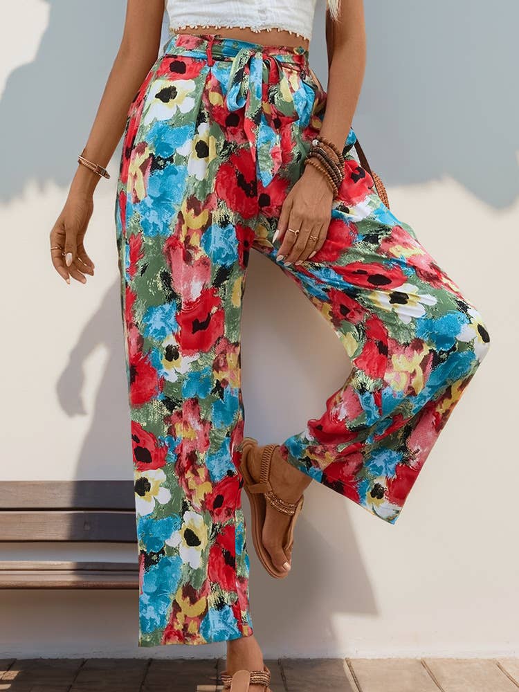 BOHO CHIC FAKE STRAIGHT-LEG PANTS